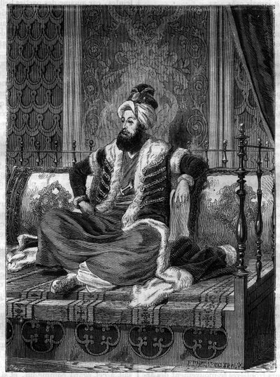 सेलिम III (1761-1808), तुर्क सम्राट का पोर्ट्रेट। सेलिम III 1789-1807 तक सुल्तान था - ले सुल्तान सेलिम III (1761-1808) - एडोल्फ थियर्स -1879 द्वारा "वाणिज्य दूतावास के इतिहास में साम्राज्य का इतिहास" में - निजी संग्रह द्वारा फ्रेंच स्कूल