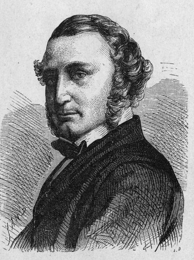 थॉमस रसेल क्रैम्पटन (1816 - 1888) का पोर्ट्रेट, ब्रिटिश इंजीनियर: उन्होंने एक उच्च गति वाले लोकोमोटिव को डिजाइन किया, बर्लिन हाइड्रोलिक नेटवर्क का निर्माण किया और "एल्बम ऑफ साइंस" में कैलिस और डौवर्स के बीच पनडुब्बी केबल की स्थापना में भाग लिया;  द्वारा फ्रेंच स्कूल