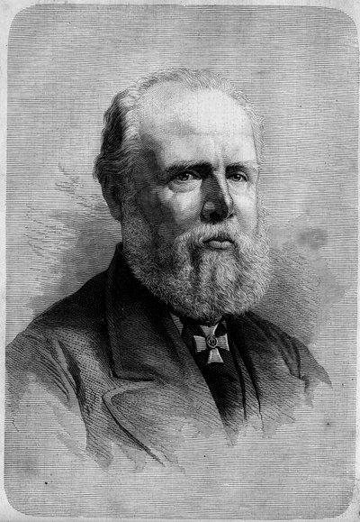 हॉलैंड के राजा विलियम III (1817-1890) का पोर्ट्रेट। 25 जनवरी के "" ले मोंडे इलस्ट्रे "" एन ° 1139 में उत्कीर्णन द्वारा फ्रेंच स्कूल