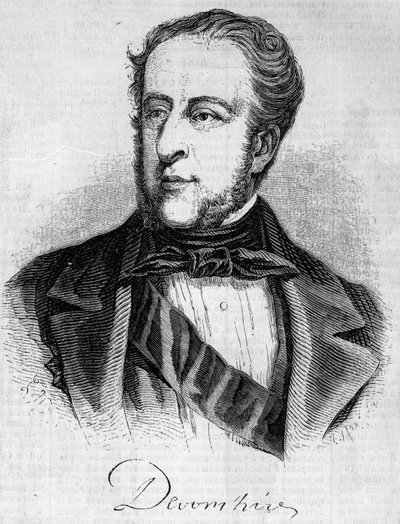 विलियम स्पेंसर कैवेंडिश (1790-1858), ड्यूक ऑफ डेवोनशायर का पोर्ट्रेट। 20 फरवरी 1858 के "" ले मोंडे इलस्ट्र्रे "" एन ° 45 में उत्कीर्णन। द्वारा फ्रेंच स्कूल