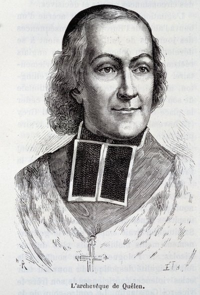 आर्केवेक हयासिंथे लुई डी क्वेलेन (1778 - 1839) का पोर्ट्रेट, हेनरी मार्टिन द्वारा "" ल'हिस्टोइरे डी फ्रांस "" में प्रीलेट द्वारा फ्रेंच स्कूल