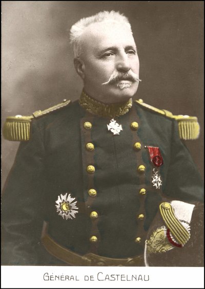 फ्रांसीसी जनरल नोएल एडौर्ड डी क्यूरीरेस डी कास्टेलनाउ (1851-1944) का पोर्ट्रेट। 20वीं सदी का एसडी पोस्टकार्ड। द्वारा फ्रेंच स्कूल