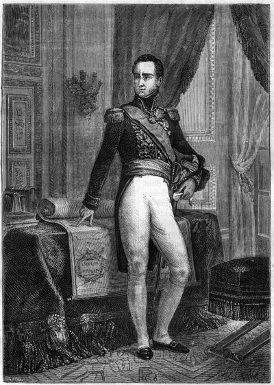 मार्क्विस डी कौलेनकोर्ट (1773-1827), ड्यूक ऑफ विसेंज़ा (विसेंज़ा), फ्रांसीसी जनरल और राजनयिक का पोर्ट्रेट - एडॉल्फ थियर्स द्वारा "वाणिज्य दूतावास के इतिहास के बाद साम्राज्य का इतिहास" में - 1879 - निजी संग्रह द्वारा फ्रेंच स्कूल