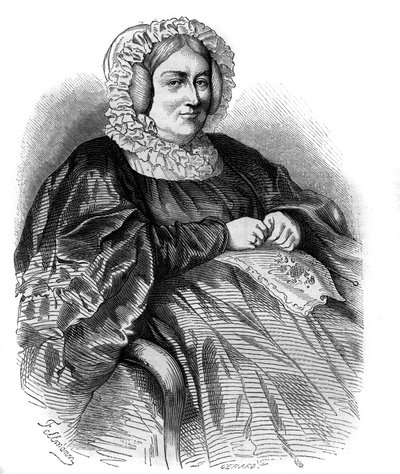 Marquise de La Rochejaquelein (La Rochejaquelein) का पोर्ट्रेट (nee Marie Louise Victoire de Donissan or Donissan) (1772-1857), फ्रांसीसी लेखक। 1858 से उत्कीर्णन। द्वारा फ्रेंच स्कूल