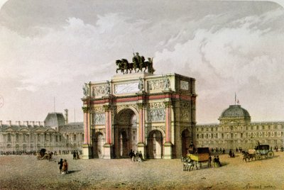 Carrousel आर्क डी ट्रायम्फ, पेरिस का पोस्टकार्ड द्वारा फ्रेंच स्कूल