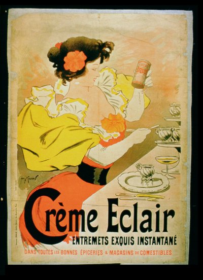 पोस्टर विज्ञापन Creme Eclair इंस्टेंट मिठाई द्वारा फ्रेंच स्कूल