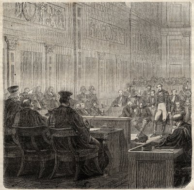 1822 में जनरल जीन बैप्टिस्ट ब्रेटन (जीन-बैप्टिस्ट) डिट बर्टन (1769-1822) के रॉयल कोर्ट ऑफ पोइटियर्स द्वारा प्रक्रियाएं - द्वारा फ्रेंच स्कूल