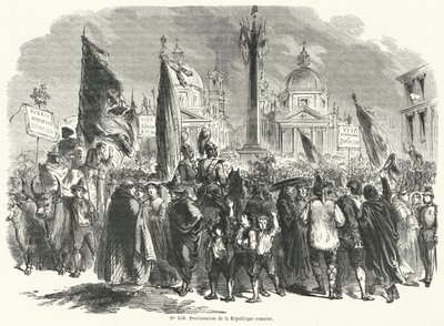 रोमन गणराज्य, इटली की घोषणा, ९ फरवरी १ Roman४ ९ द्वारा फ्रेंच स्कूल