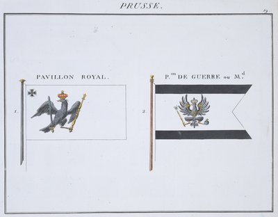 प्रशिया फ्लैग, झंडे की एक फ्रांसीसी पुस्तक से, c.1819 द्वारा फ्रेंच स्कूल