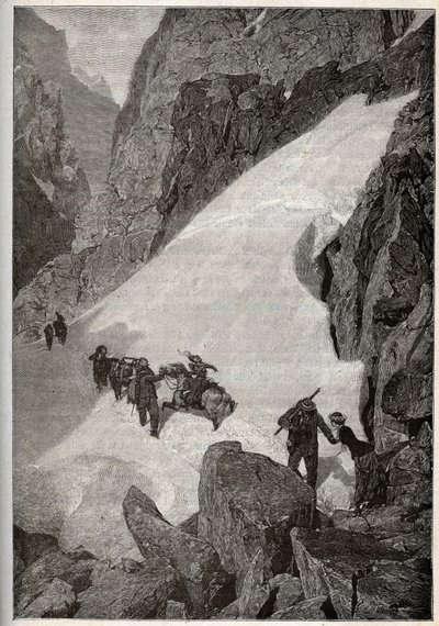 Pyrenees - Pic du Midi की चढ़ाई - "" PATRIE "में उत्कीर्णन - LUCIEN HUARD द्वारा DESCRIPTION PIQUE DE LA FRANCE EN 6 VOLUES - 19 वीं शताब्दी का अंत द्वारा फ्रेंच स्कूल