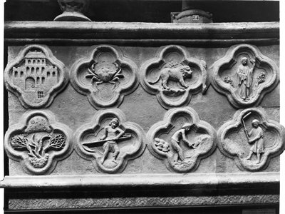 पैगंबर Aggee के Quatrefoils: मंदिर का पुनर्निर्माण किया, और सूखे पृथ्वी, और राशि चक्र और वर्ष के मजदूरों के साथ quatrefoils, कैथेड्रल ऑफ नोटर-डेम से एमिएंस (प्लास्टर द्वारा फ्रेंच स्कूल