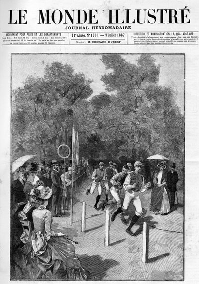 1887 में Bois de Boulogne में रेसिंग क्लब की दौड़। द्वारा फ्रेंच स्कूल