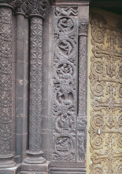 महीने के मजदूरों को दर्शाते हुए पश्चिम की ओर से राहत 1122-40 द्वारा फ्रेंच स्कूल