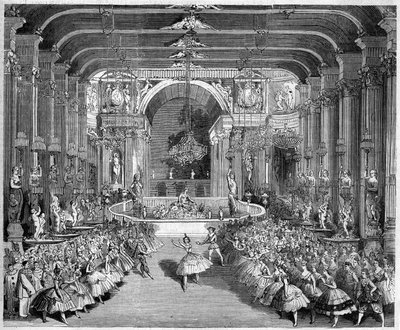 एक बैले का प्रतिनिधित्व: मेसिना का कैसीनो, निकोलो गैब्रिएली (1814-1891) के संगीत पर "द स्टार ऑफ मेसिना" के पहले अभिनय की दृश्यता। एडौर्ड डेसप्लेचिन द्वारा सजावट का एहसास। पेरिस, थिएटर डे ल'ओपेरा द्वारा फ्रेंच स्कूल