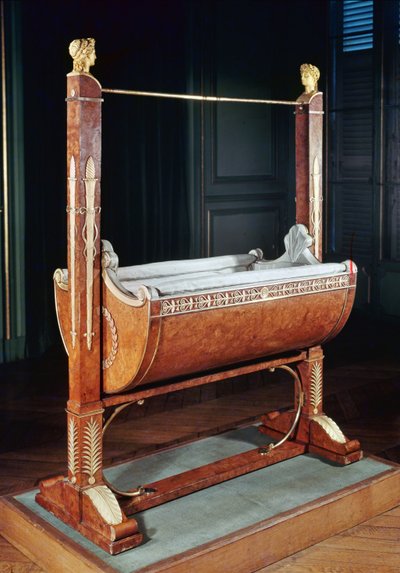 रोम के राजा की रॉकिंग पालना, सेंट-क्लाउड, 1811-15 (एल्म लकड़ी) से द्वारा French School