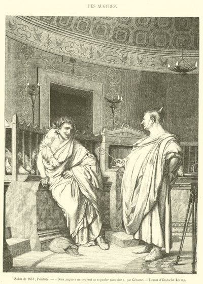 1861 का सैलून, पेंटिंग, दो अगुर बिना हंसे एक-दूसरे को नहीं देख सकते (उत्कीर्णन) द्वारा फ्रेंच स्कूल