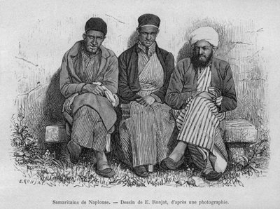 सीरिया से आज नब्लस के सामरी फेनिशिया, लेबनान और जुडिया की यात्रा करें। 1875-1880 लुईस चार्ल्स एमिल लॉरेट, 1884 (बीडब्ल्यू उत्कीर्णन) द्वारा फ्रेंच स्कूल