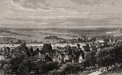 Sarreguemines - Moselle - VA माल्ट-ब्राउन द्वारा "इलस्ट्रियस फ़्रांस: भूगोल, इतिहास, सांख्यिकीय प्रशासन" में उत्कीर्णन। १८८४ द्वारा फ्रेंच स्कूल