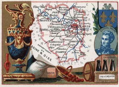 Seine-Et-Oise (Seine Et Oise), अब Essonne (91), Val-d'Oise (Val d'Oise, 95) और Yvelines (78), Ile de France (Ile-De-France) का विभाग है। फ्रांस। स्थानीय विशेषता: आटा, साबुन, तेल, पानी और रसायन। जनरल लज़ारे होचे का पोर्ट्रेट (1768 .) द्वारा फ्रेंच स्कूल