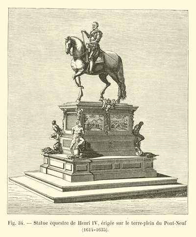 हेनरी IV की अश्वारोही प्रतिमा, 1614-1635 पोंट-नेफ पर बनाई गई द्वारा फ्रेंच स्कूल