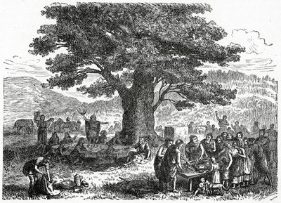 Teutons एक छुट्टी का आनंद ले रहे हैं, c.1882 (लकड़ी की नक्काशी) द्वारा फ्रेंच स्कूल