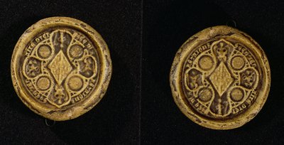जिने डे पेंटहिएवर (1319-84) की आर्मेरियल सील, ब्रिटनी की डचेस और गोएलो की काउंटेस, 1369 द्वारा फ्रेंच स्कूल