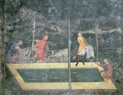 मछली तालाब, स्टैग रूम से, 1343 द्वारा फ्रेंच स्कूल