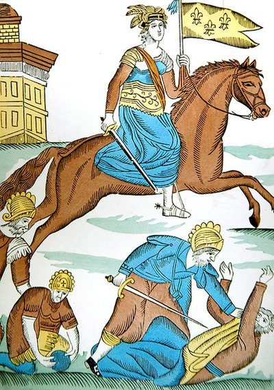 द मेड ऑफ़ ऑरलियन्स, c.1820 (कलर लिथो) द्वारा फ्रेंच स्कूल