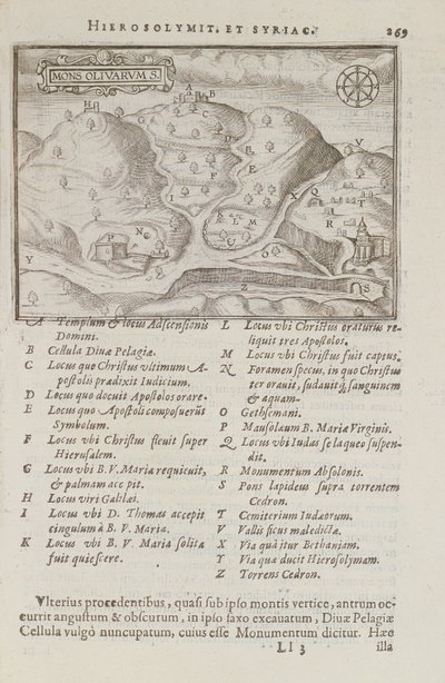 जैतून के पहाड़, जे Cotovico, 1619 द्वारा यरूशलेम से यरूशलेम यात्रा द्वारा फ्रेंच स्कूल