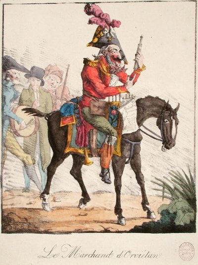 ऑर्वियतन विक्रेता, c.1816 (रंगीन उत्कीर्णन) द्वारा फ्रेंच स्कूल