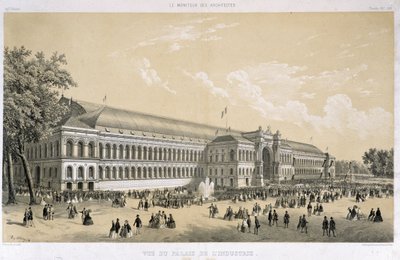 पेरिस में 1855 में विश्व प्रदर्शनी के दौरान पैलेस डी ल उद्योग। द्वारा फ्रेंच स्कूल