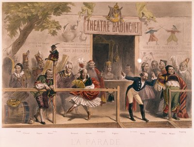परेड, नेपोलियन III और उनके दरबार (1808-73) का कैरिकेचर, ला मेनाजेरी इंपीरियल से, c.1870 द्वारा फ्रेंच स्कूल