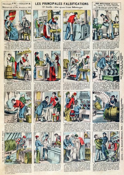 पोषण संबंधी मिलावट का प्रधान रूप, c.1883 द्वारा फ्रेंच स्कूल