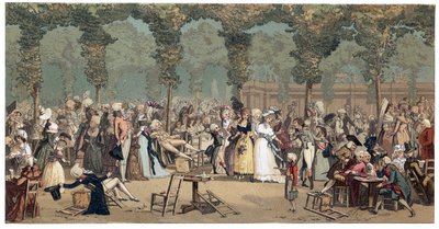 फिलिबर्ट-लुई (फिलिबर्ट लुइस) डेबूकोर्ट (1755-1832) द्वारा पेरिस में पैलेस रॉयल में सार्वजनिक सैरगाह द्वारा फ्रेंच स्कूल