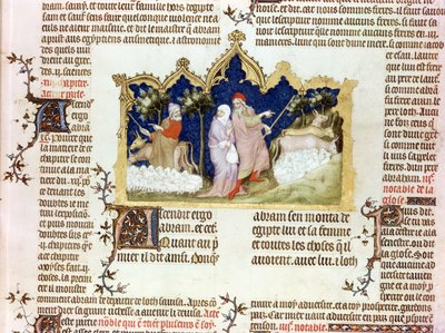 जीन द सी की बाइबिल से अब्राहम और लूत की जुदाई, c.1355 द्वारा French School