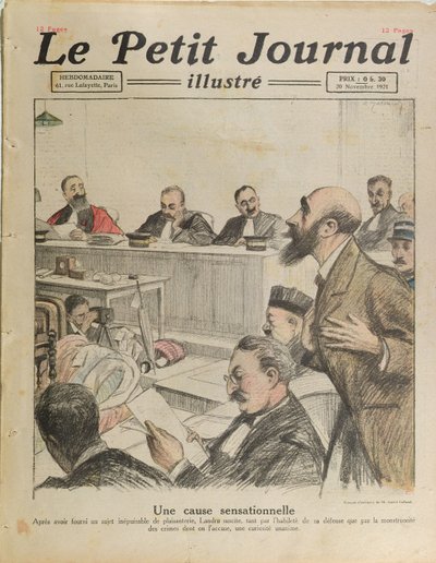 ले पेटिट जर्नल, 20 नवंबर 1921 से हेनरी डिज़ायर लैंड्रू (1869-1922) का परीक्षण द्वारा फ्रेंच स्कूल