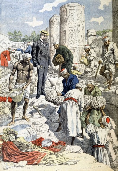 10/01/1904 (उत्कीर्णन) के "ले पेटिट जर्नल" में एंटिनो में श्री गायत की खुदाई द्वारा फ्रेंच स्कूल