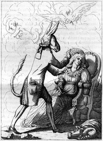 जादुई उंगली, फ्रैंस एंटोन मेस्मर (1734-1815) के बारे में एक प्राचीन कैरिकेचर के समान एक कॉलेज, एक जर्मन डॉक्टर, पशु चुंबकत्व या मंत्रमुग्धता के सिद्धांत के संस्थापक। "" ला नेचर में उत्कीर्णन। रिव्यू डेस साइंसेज एट डी सेस एप्लीकेशन ऑक्स आर्ट्स एट  द्वारा फ्रेंच स्कूल