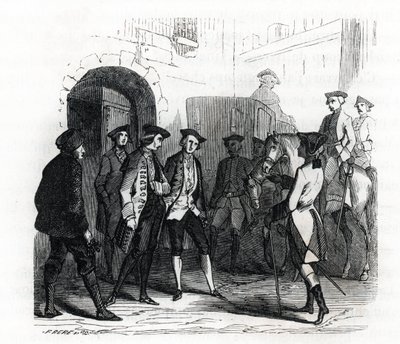 विन्सेनेस के कैदियों को 1784 में बैस्टिल की जेल में स्थानांतरित कर दिया गया - (उत्कीर्णन) 1846 द्वारा फ्रेंच स्कूल