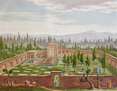शिराज में महान फ़ारसी कवि हाफ़िज़ शिराज़ी की कब्र (सी। 1325-सी .133) द्वारा फ्रेंच स्कूल