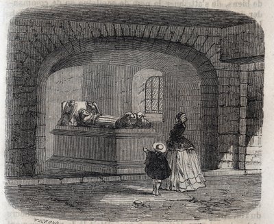 लोचेस में एग्नेस सोरेल का मकबरा - विक्टर ड्यूरुय (1811-1894) द्वारा "हिस्टोइरे डी फ्रांस" में उत्कीर्णन - 1882 द्वारा फ्रेंच स्कूल