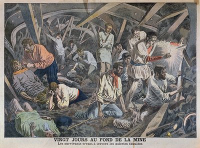 ले पेटिट जर्नल, अप्रैल 1906 से खदान के निचले भाग में बीस दिन द्वारा फ्रेंच स्कूल