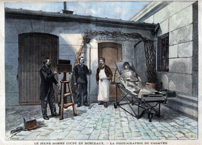 विभिन्न तथ्य: एंथ्रोपोमेट्री के निर्माता, फ्रांसीसी वैज्ञानिक, अल्फोंस बर्टिलन (1853-1914) की सेवा से लाश की तस्वीर को टुकड़ों में काट दिया गया। - "" ले पेटिटल पेरिसियन "" में द्वारा फ्रेंच स्कूल