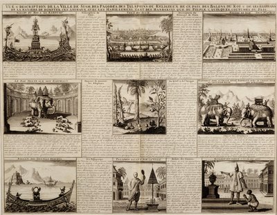 1688 में प्रकाशित सिमोन डे ला लाउबेरे द्वारा ड्यू रॉयम डे सियाम से स्याम और अयुत्या के विभिन्न विचार द्वारा फ्रेंच स्कूल