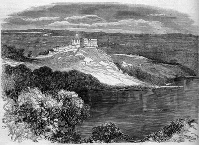 पोप के ग्रीष्मकालीन निवास, Castel Gandolfo का दृश्य। इटली द्वारा फ्रेंच स्कूल