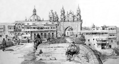 लीमा, पेरू का दृश्य, c.1850 (उत्कीर्णन) द्वारा फ्रेंच स्कूल