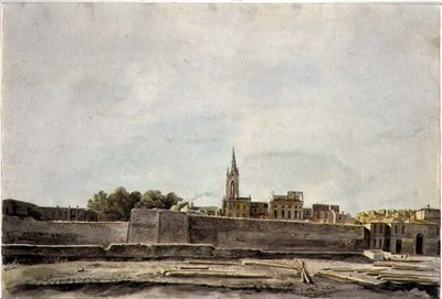 दक्षिणी फ्रांस में टाउनस्केप का दृश्य, c.1800 (कागज पर पानी के रंग का) द्वारा फ्रेंच स्कूल