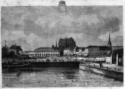 डॉन में ट्रॉयज़ शहर का दृश्य। 1880 से "ला रिपब्लिक इलस्ट्री" निजी संग्रह में उत्कीर्णन। द्वारा फ्रेंच स्कूल