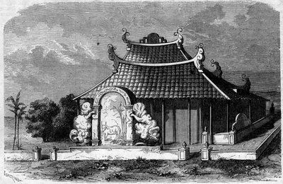 जॉर्जेस पियरे पिग्नेउ डी बेहेन (1741-1799), ईव डी'एड्रान की कब्र का दृश्य। साइगॉन, कोचीनचिना द्वारा फ्रेंच स्कूल