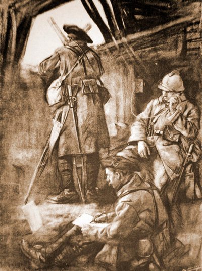 पश्चिमी मोर्चे पर WWI फ्रेंच ऑब्जर्वेशन पोस्ट द्वारा फ्रेंच स्कूल
